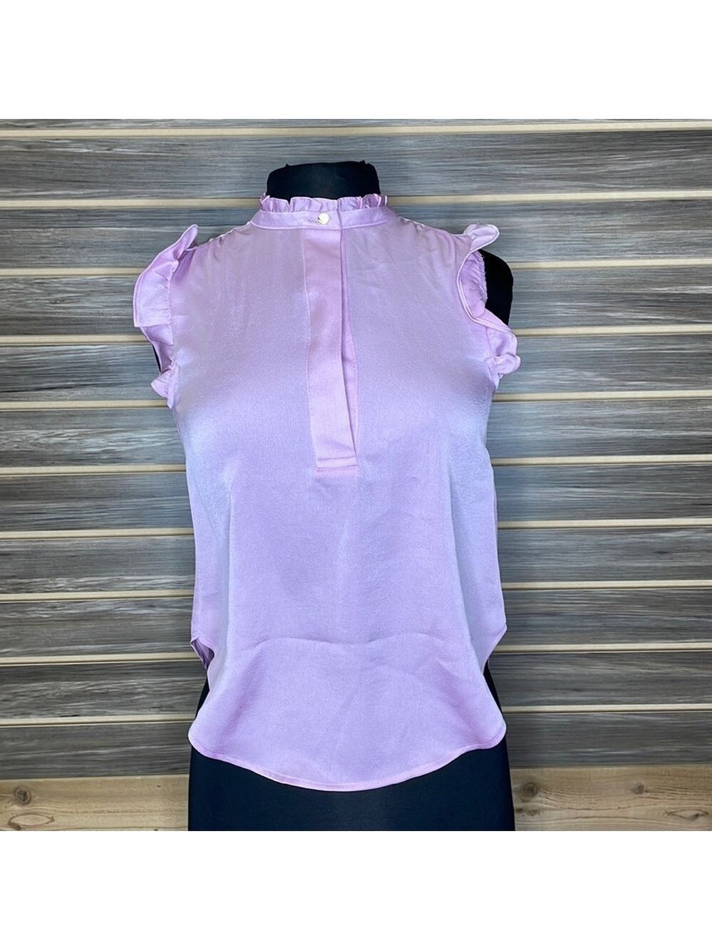 DKNY Petite Ruffled Blouse Top PXS Workwear